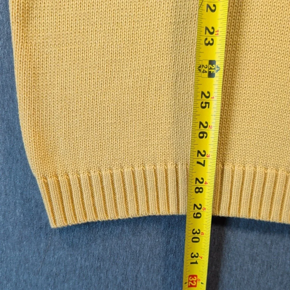 Y2K CHAPS V Neck Sweater Vest Mens Sz L Golf Cotton Knit Logo Yellow Streetwear